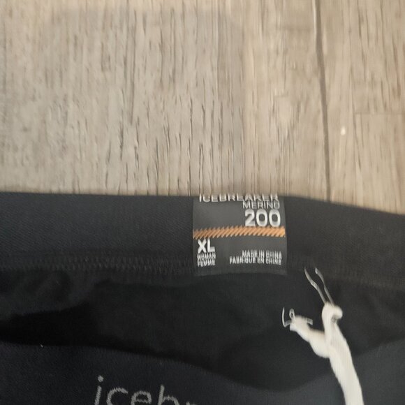 NWT Icebreaker 200 Oasis Leggings Size XL Black Merino Wool Stretch - Picture 4 of 6